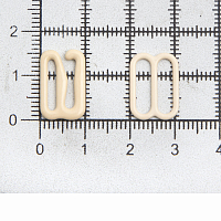 Крючки и регуляторы для бретелей бюстгальтера 12 мм, металл/эмаль, 18 шт/упак, цвет телесный