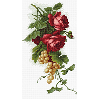 B2229 Набор для вышивания 'Красные розы с виноградом' 20*33см, Luca-S