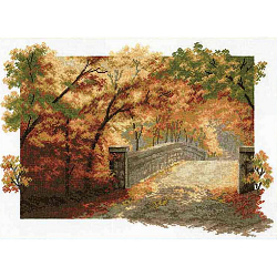 Наборы для вышивания 679 Набор для вышивания Hobby&Pro 'Осенний мост', 36*25 см
