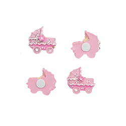 LR15-4626 Кабошоны и шармы для слаймов 'Коляска', розовый, 4 шт/упак