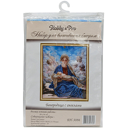 БН-3086 Набор для вышивания бисером Hobby&Pro 'Богородица с ангелами', 30*36 см