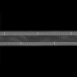C1075M Тесьма шторная 1/3 'Система Волна' под карниз (2 ряда петель) 75мм*50м, прозрачный