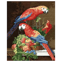 675 Набор для вышивания Hobby&Pro 'Пара попугаев', 22*27 см
