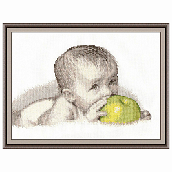 511 Набор для вышивания 'Овен' 'Малыш с яблоком', 30*20 см
