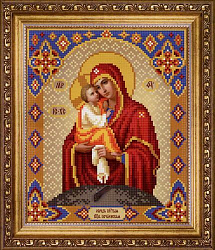 СБ-1003 Канва с рисунком для вышивания бисером Икона Божьей Матери 'Почаевская' Hobby&Pro 17,7*21,7см