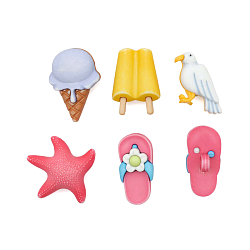 Море, пляж, отпуск Пуговицы-фигурки 'Пляж' пластик, 6шт/упак, Buttons Galore & More