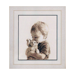 PN-0148508 Набор для вышивания Vervaco 'Мальчик с котёнком' 19x26см