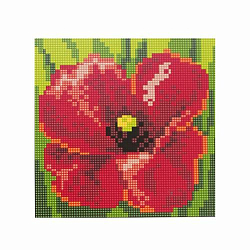 BZ051 Мозаика на деревянной основе 'Красный цветок', 20*20 см