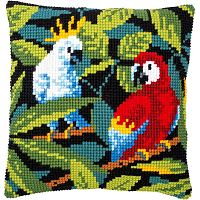 Набор для вышивания подушки Vervaco 'Тропические птицы' 40х40см