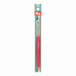 195345 Крючок для вязания Color с мягкой ручкой, алюминий, 4,5 мм, Prym
