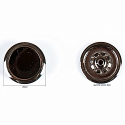 69361 Кнопка 5/20 (S-образная) 'С кантом' 20мм (A) цв.металл/цв.эмаль, черный никель/черный BIG