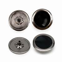 69363 Кнопка 5/25 (S-образная) 'С кантом' 25мм (A) цв.металл/цв.эмаль, черный никель/черный BIG