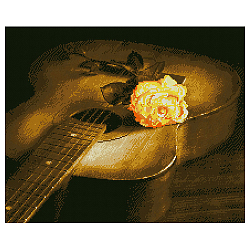 АЖ-1051 Картина стразами 'Алмазная живопись' 'Гитара и роза', 55*46 см