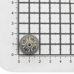 63080 Кнопка 5/19 (S-образная) 'Узор' 19мм (A) цв.металл, белая латунь