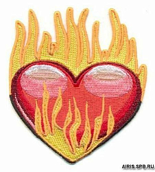 AD1024 Термоаппликация 'Сердце в огне', 9*8 см, Hobby&Pro