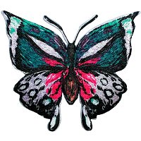 924367 Термоаппликация Бабочка, самоклеящаяся/приутюживаемая, зеленый/розовый цв. 1шт. Prym