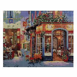 GZ034 Мозаика на деревянной основе 'Уличное кафе', 40*50см