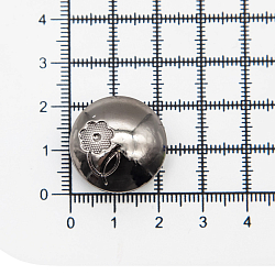 69637 Кнопка 5/22 (S-образная) 'Полусфера с цветком' 22мм (A) цв.металл, черный никель BIG