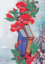 В1119 Канва с рисунком Alisena 'Книжки и цветы', 35*22 см