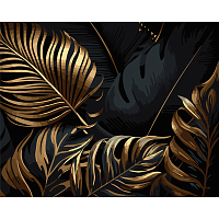 S101 - Набор для рисования по номерам 'Золотые тропические листья', 40*50см, Cristyle