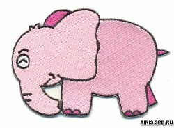 AD1076 Термоаппликация 'Розовый слон', 6*8 см, Hobby&Pro