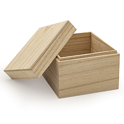 LYE015981 Коробка деревянная (павловния/фанера из тополя), 12*12*9.5см