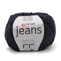 Пряжа YarnArt 'Jeans' 50гр 160м (55% хлопок, 45% полиакрил) (28 графит)