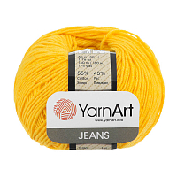 Пряжа YarnArt 'Jeans' 50гр 160м (55% хлопок, 45% полиакрил) (35 желтый)