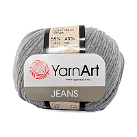 Пряжа YarnArt 'Jeans' 50гр 160м (55% хлопок, 45% полиакрил) (46 серый)