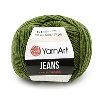 Пряжа YarnArt 'Jeans' 50гр 160м (55% хлопок, 45% полиакрил) (82 темно-оливковый)
