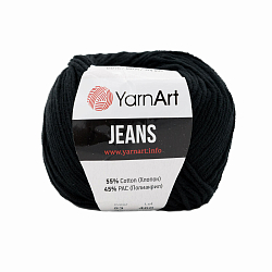 Пряжа YarnArt 'Jeans' 50гр 160м (55% хлопок, 45% полиакрил) (53 черный)