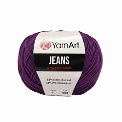 Пряжа YarnArt 'Jeans' 50гр 160м (55% хлопок, 45% полиакрил) (50 фиолетовый)