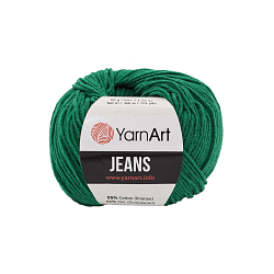 Пряжа YarnArt 'Jeans' 50гр 160м (55% хлопок, 45% полиакрил) (52 зеленый)