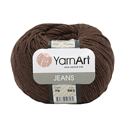 Пряжа YarnArt 'Jeans' 50гр 160м (55% хлопок, 45% полиакрил) (70 т-коричневый)