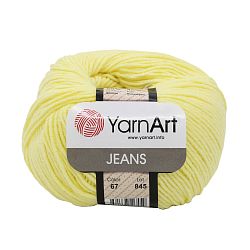 Пряжа YarnArt 'Jeans' 50гр 160м (55% хлопок, 45% полиакрил) (67 св-желтый)