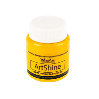 Краска акриловая глянцевая ArtShine, жёлтый лимон 80мл, Wizzart