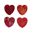 YW254 Декоративные элементы из коры дерева 'Сердце' , 5см, 10шт/уп красный