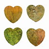 YW254 Декоративные элементы из коры дерева 'Сердце' , 5см, 10шт/уп зеленый