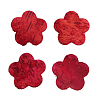 YW199 Декоративные элементы из коры дерева 'Цветок' , 4,5см, 12шт/уп красный