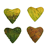 YW025 Декоративные элементы из коры дерева 'Сердце', 5см, 10шт/уп зеленый