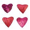 YW025 Декоративные элементы из коры дерева 'Сердце', 5см, 10шт/уп розовый