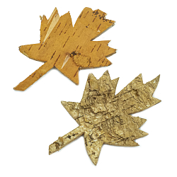 Природные материалы для декора YW257 Декоративные элементы из коры дерева 'Кленовый лист', 11*7см, 6шт/уп