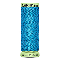 03 Нить Top Stitch 30/30 м для декоративной отстрочки, 100% полиэстер Gutermann 744506 (197 лазурно-голубой)