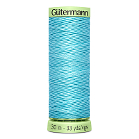 03 Нить Top Stitch 30/30 м для декоративной отстрочки, 100% полиэстер Gutermann 744506 (028 бирюзово-голубой)