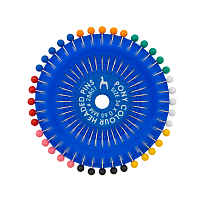 28801 Булавки с цветной головкой 34*0,65мм, металл/пластик, 40шт на диске (10 упак), PONY