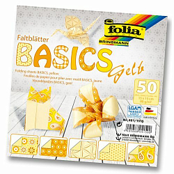 Бумага для оригами 80г/м², узоры на желтом фоне, 15х15см, 50 л. (461/1515) Folia