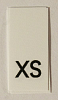 Этикетка-размерник 10*20мм П/Э, 100шт/упак, белый фон/черный шрифт (NWA) XS