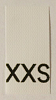 Этикетка-размерник 10*20мм П/Э, 100шт/упак, белый фон/черный шрифт (NWA) XXS