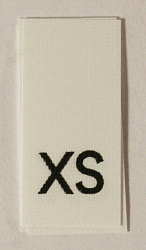 Этикетка-размерник 10*20мм П/Э, 100шт/упак, белый фон/черный шрифт (NWA)
