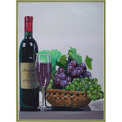 БН-3120 Набор для вышивания бисером Hobby&Pro 'Натюрморт с виноградом', 30*40 см